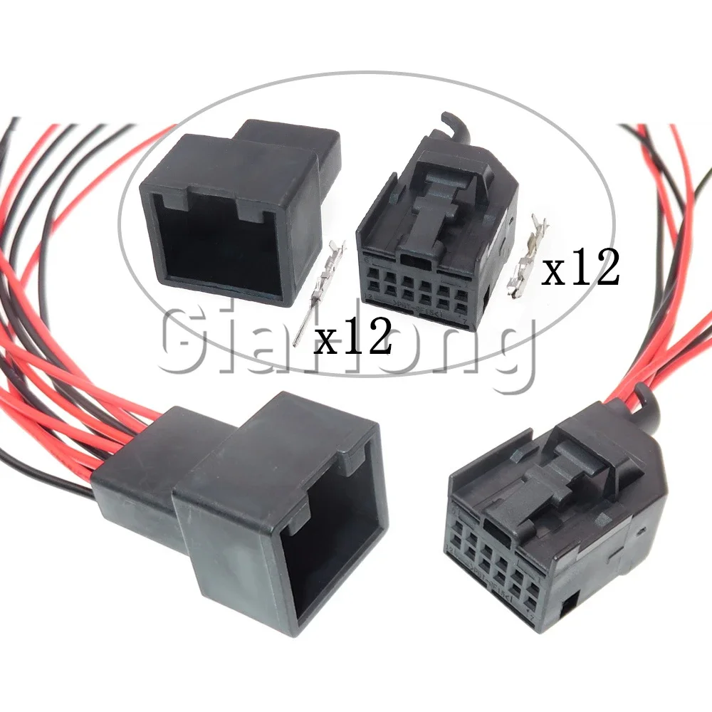 1 Set 12 Ways AC Assembly 8E0972112A Car Radar Electric Socket 1534096-1 1-1534096-1 Auto Terminal Connector For VW