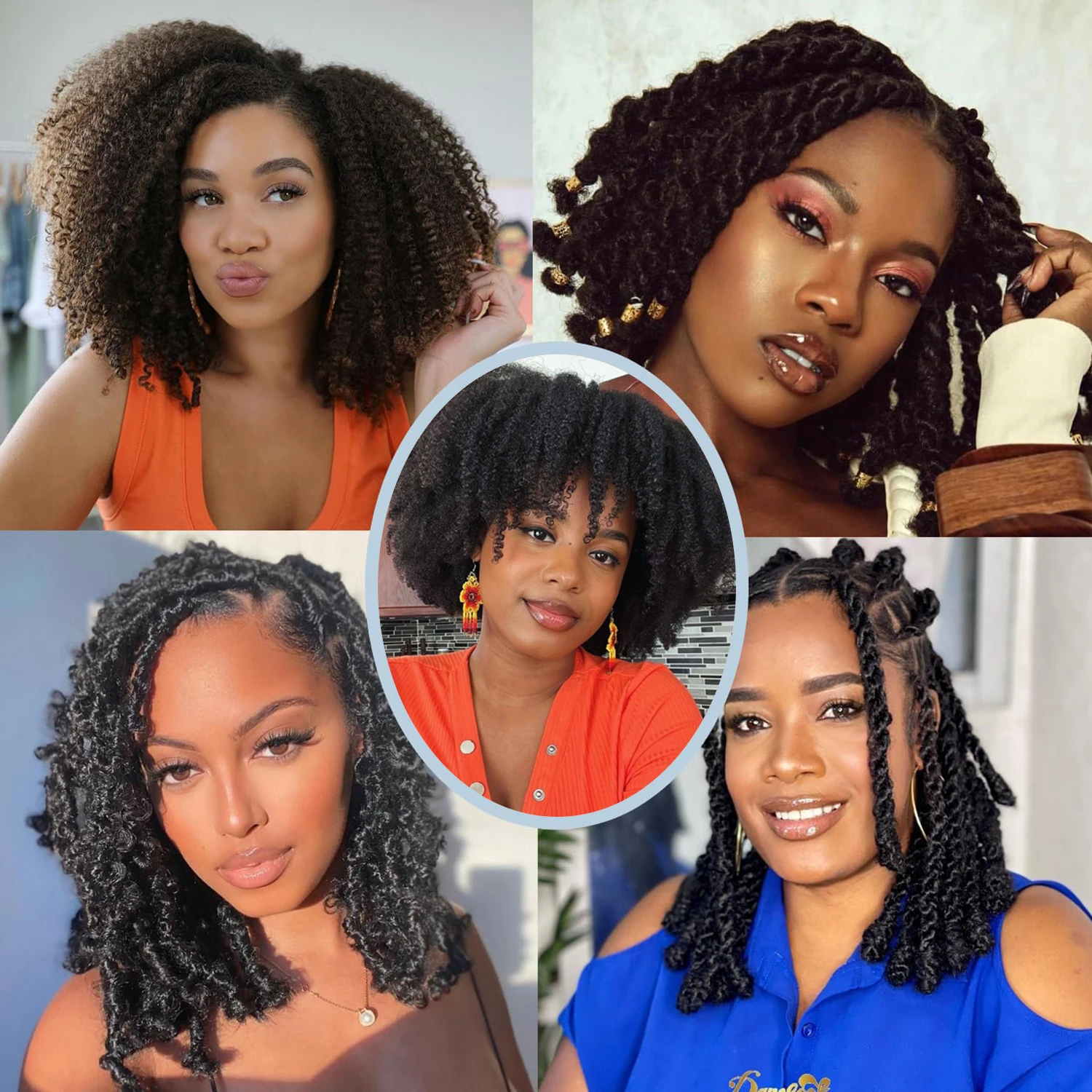 1/7 แพ็ค Afro Kinky ผม Pre ยืด Afro Kinky Twist ผม Braiding ผม Kinky Twist Crochet Braids สังเคราะห์