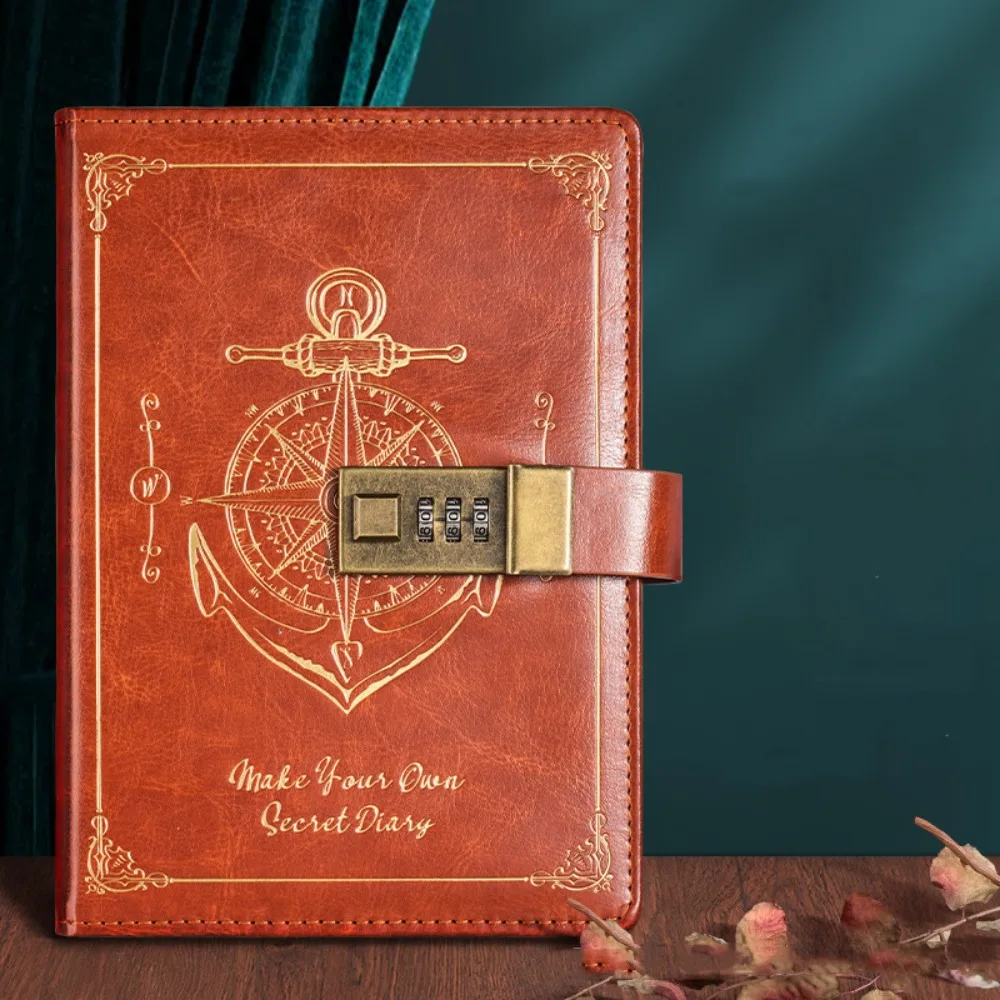 Stationery Password Notebook Protecting Secrets Retro A5 Notebook with Lock Diary Book Smooth Travelers Journal