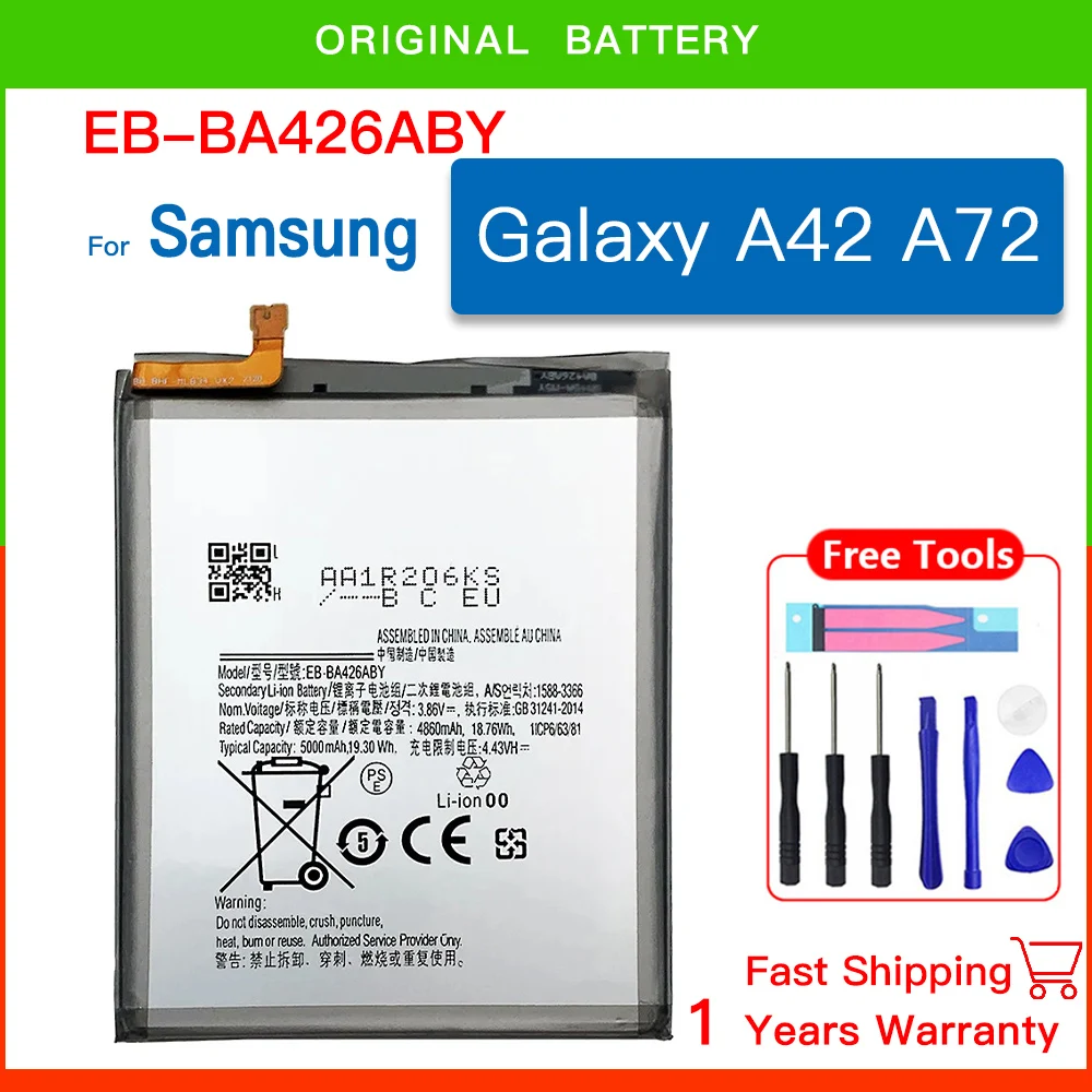 

Brand New EB-BA426ABY 5000mAh High Quality Replacement Battery For Samsung Galaxy A42 A72 A32 5G Mobile Phone Batteria+Tools