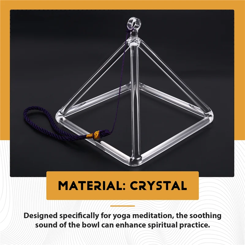 

A51Q-6 дюймов кварцевый кристалл поющая чаша звуковая терапия пирамида йога медитация прозрачная тибетская чаша ударные инструменты