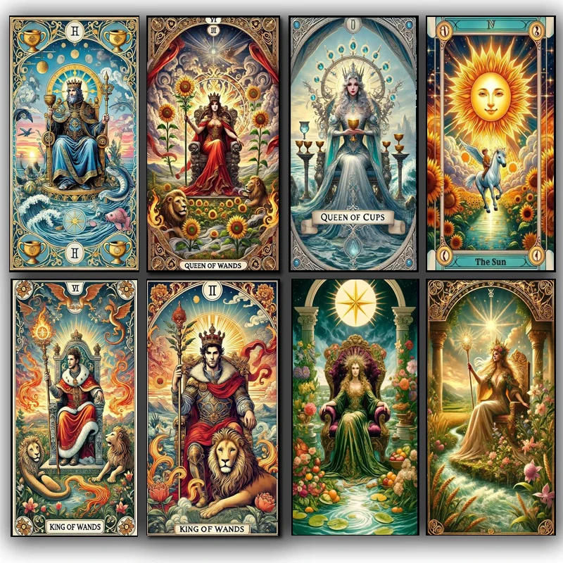 Volle 5D Große Diy Diamant Malerei Tarot Karte Kaiser Königin Diamant Mosaik Stickerei Gothic Frau Löwe Strass Kreuz Stich
