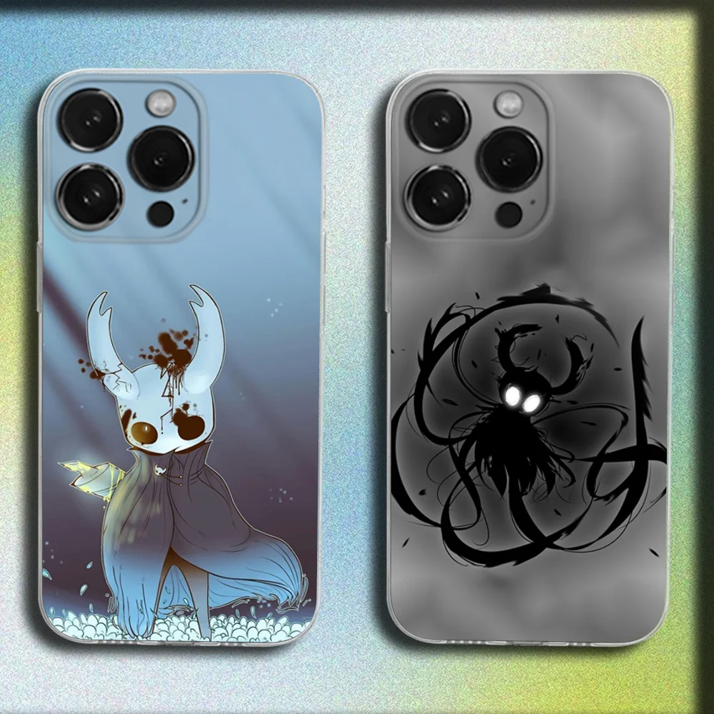 

Cool Game H-Hollow K-Knight Phone Case For iPhone 16,15,14,13,12,11 Plus,Pro,Max,XR,XS,Plus,SE,Mini Transparent Soft Cover