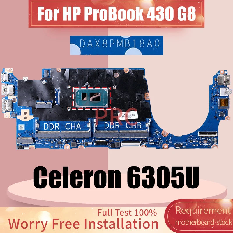 For HP ProBook 430 G8 Laptop Motherboard DAX8PMB18A0 SRK0B Celeron 6305U Notebook Mainboard