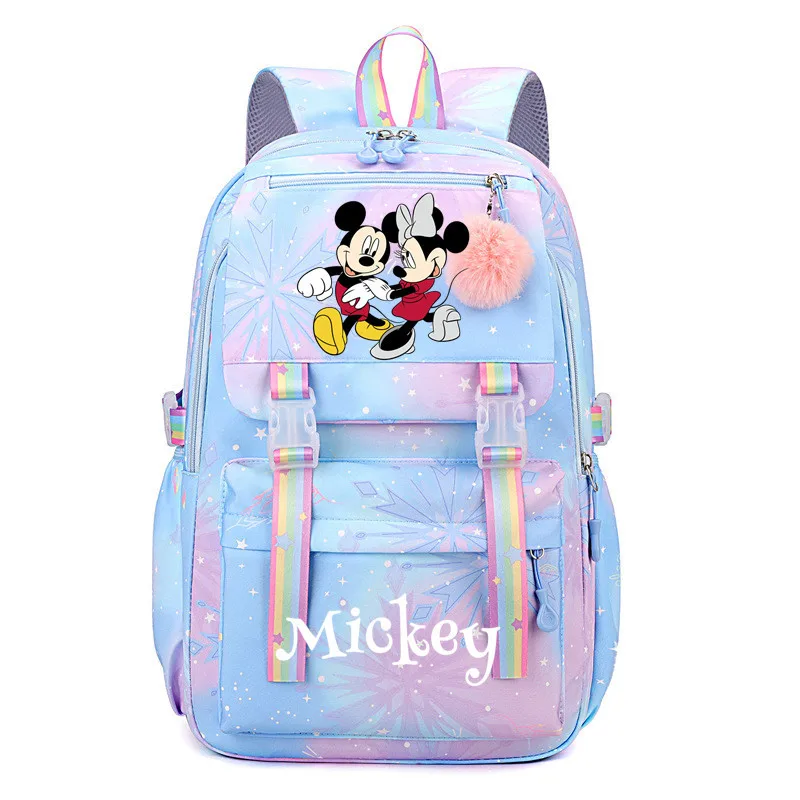 Cartable imprimé dessin animé Micky Mouse, sac à dos pour élèves du primaire et du secondaire, sac à dos de loisirs de grande capacité, nouveau