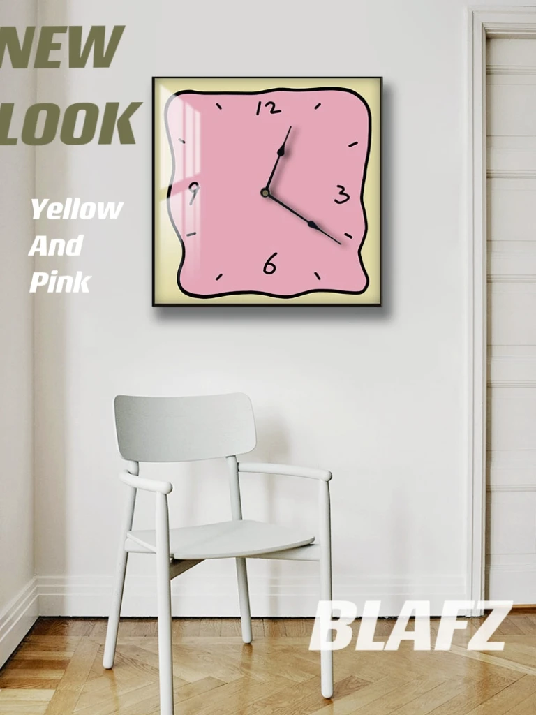 Home fashion wall clock Korean graffiti cartoon art mute clock table painting block meter box wall clock