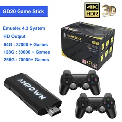 GD20 Game Stick TV Mini konsola do gier wideo 256G 70000 gier bezprzewodowy kontroler gier konsola retro