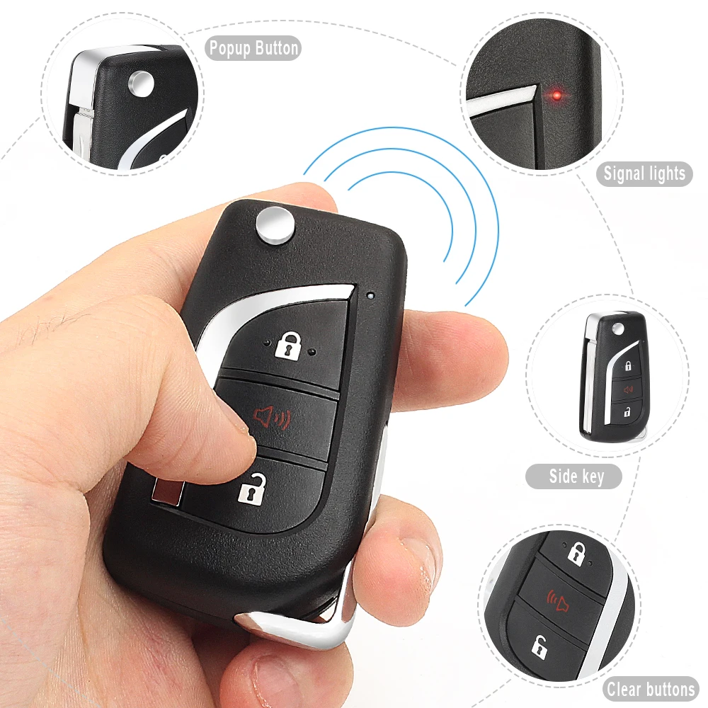 DIYKEY 3 زر بدون مفتاح مفتاح الوجه عن بعد FSK 314MHz H رقاقة فوب لتويوتا RAV4 2019 2020 20212022   2023 GQ4-73T GQ473T