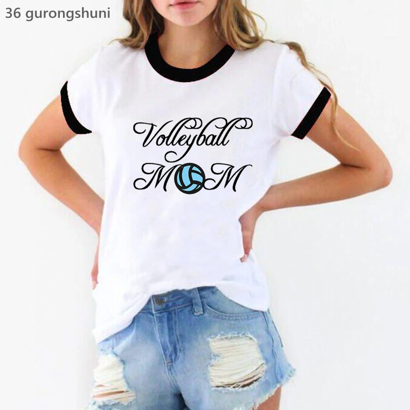 

2023 Summer Fashion Volleyball Mom Letter Print Tshirt Women Football/Soccer Mama T Shirt Femme Harajuku Shirt Female T-Shirt