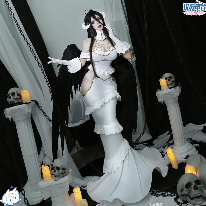 Anime  Overlord Albedo Cosplay Costumes OVERLORD Dresses Cosplay Shoes Horns Uniform Wings Women Wigs Cap Halloween Christmas