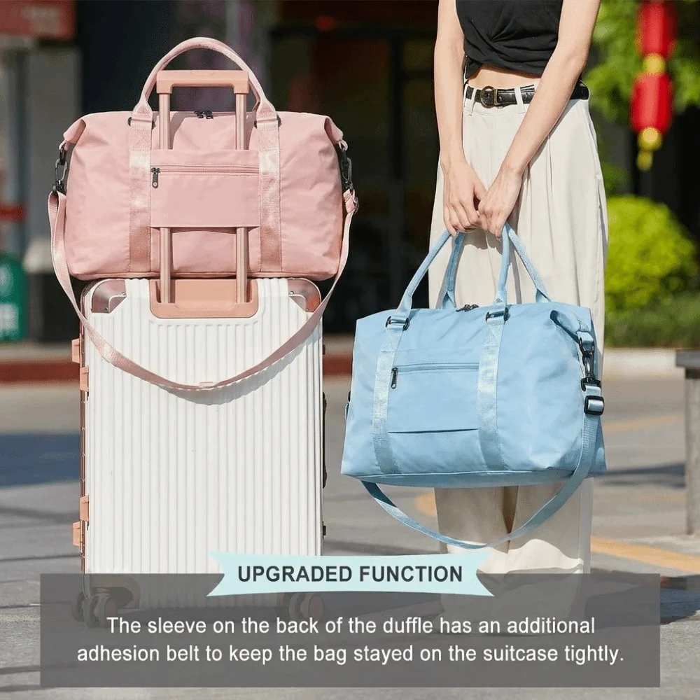 Large Capacity Travel Bag Water Resistant Dry Wet Separation Travel Duffle Bag Front Pocket Inner Mesh Pockets Gym Bag
