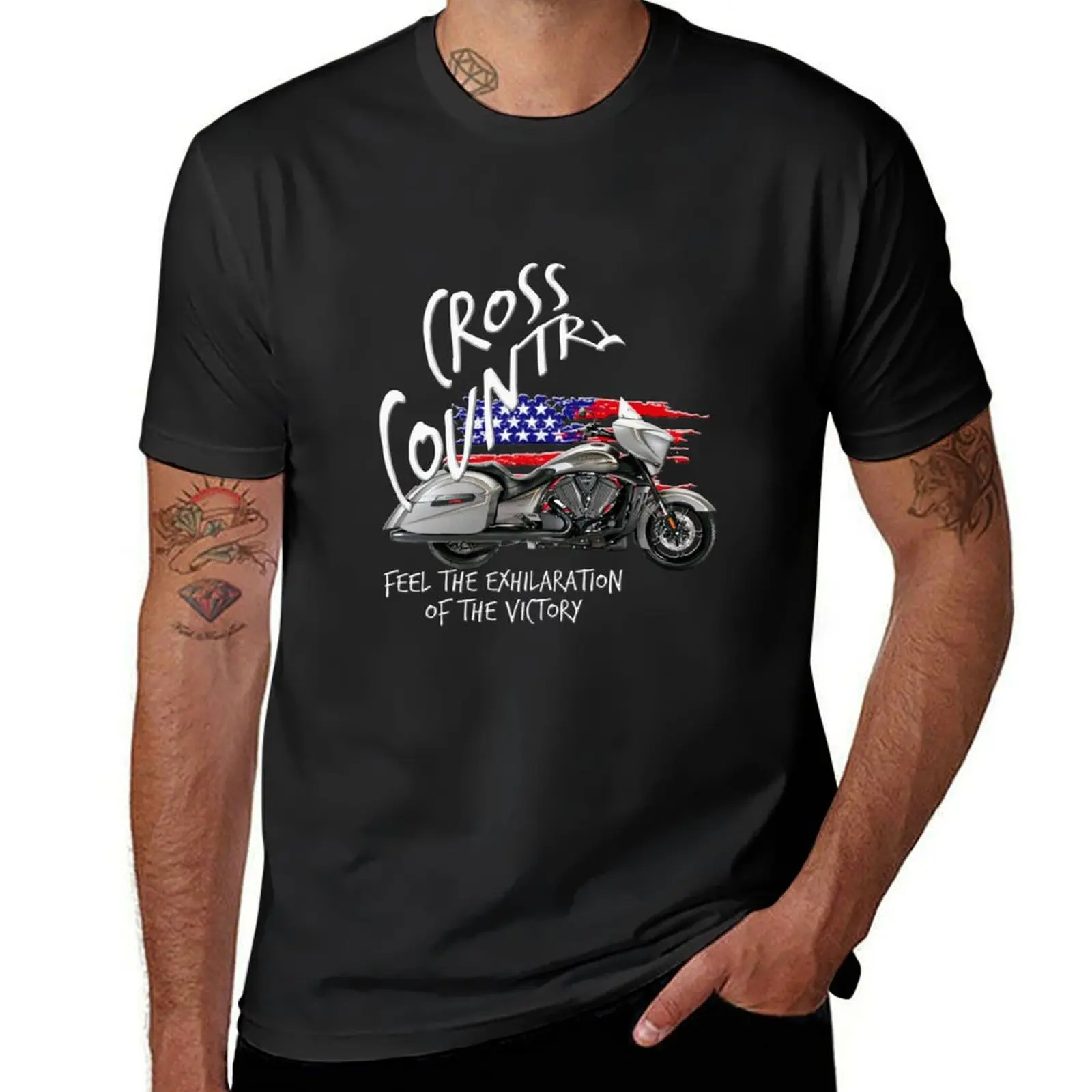 Victory Cross Country Feel the Exhilaration Motorcycle Design T-Shirt quick-drying summer top tops vintage mens workout shirts