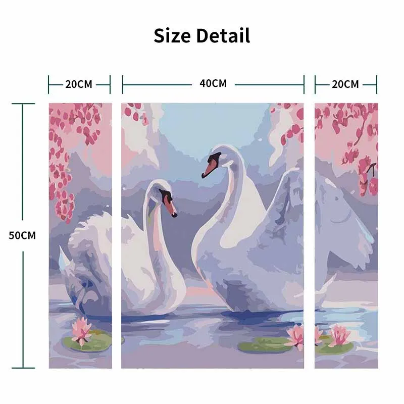 GATYZTORY Painting By Numbers swan Animal DIY Pictures By Number Kits Home Decor Drawing On Canvas HandPainted Art Gift