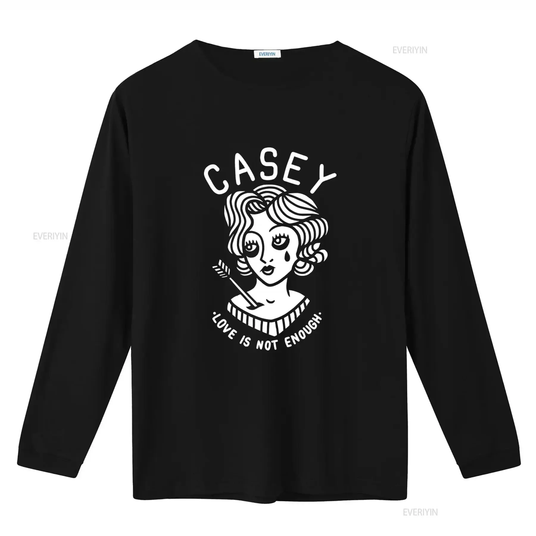 CASEY Love Is Not Enough T Shirt Woman With Arrow Design for Melodic Hardcore Fans vintage Washed fashion streetwear Soft homme