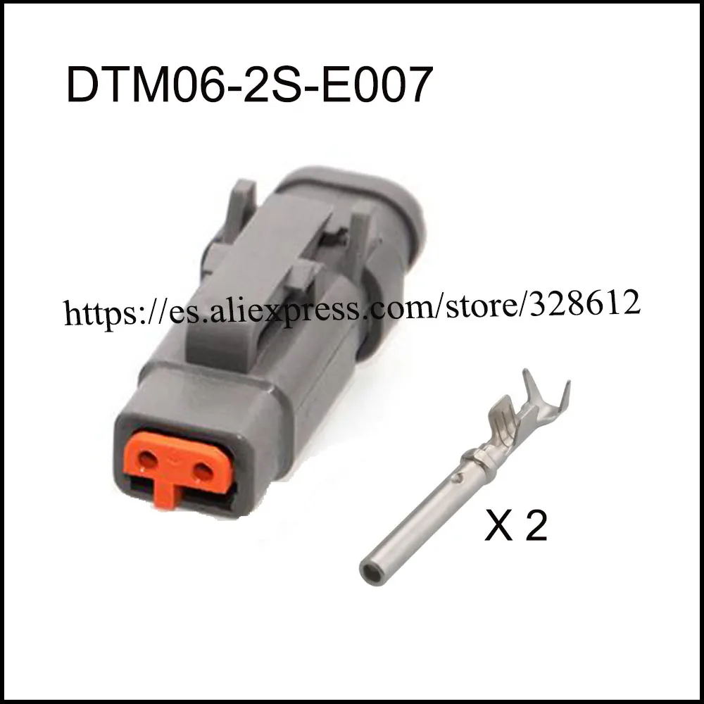 100SET DTM06-2S-E007 car female Connector cable Terminal jacket auto socket 2 pin Connector automotive plug