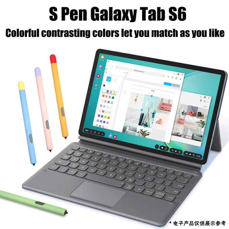 For Samsung Galaxy Tab S6 Lite Tab S7 S8 Tablet S6Lite Pencil Case Cover S Pen Non-slip Protection Silicone Sleeve