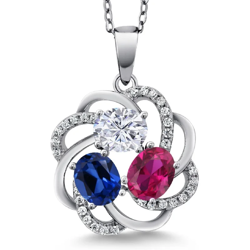 

Custom 3 Birthstone Necklace for Women - Personalized 925 Sterling Silver Pendant, Meaningful Gift for Mom Wife