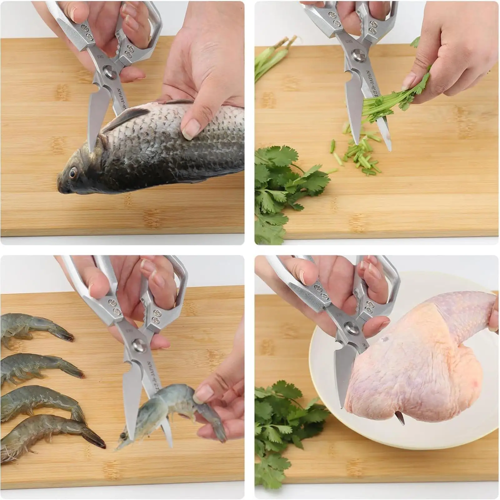 Tijeras para aves de corral, tijeras para alimentos de acero inoxidable, tijeras de cocina de utilidad de alta resistencia para procesamiento de aves de corral y pavo, Crackin de cangrejo y pescado