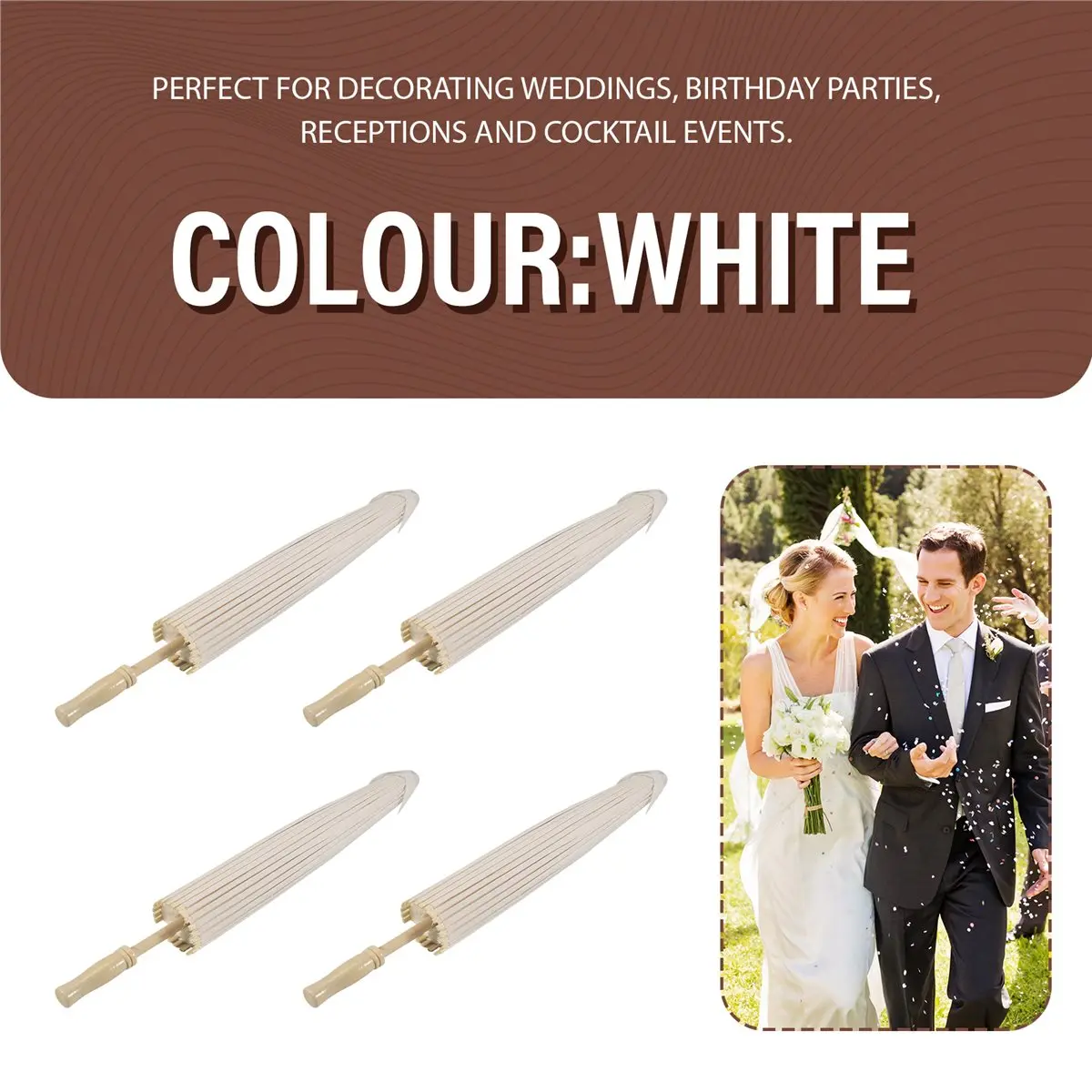 SUMMER SALE 6PCS Paper Parasol 60Cm Beach Umbrella White DIY Umbrella Photography Props for Baby Shower Party Wedding