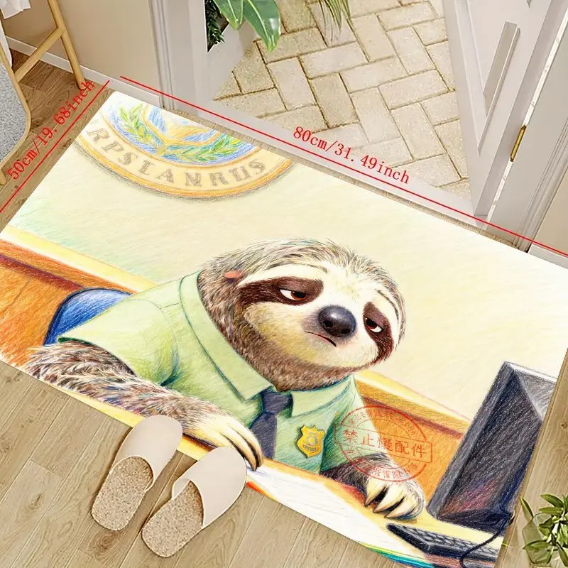 

1 шт. Коврик для пола Zootopia Flash Sloth с героями мультфильмов, забавный коврик в стиле аниме с изображением животных для гостиной, спальни, декор детской комнаты,