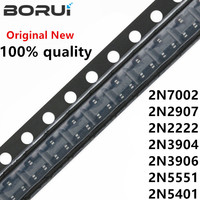 100PCS 2N7002LT1G 2N7002 SOT SOT-23 SMD 702 MMBT2907A 2F 2N2222 1P 2N3904 1AM 2N3906 2A 2N5551 G1 2N5401 2L MMBT2222A MMBT5551