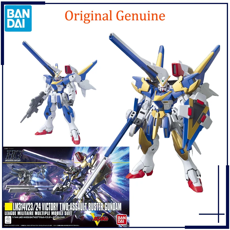 Original Genuine HGUC 1/144 LM314V23/24 VICTORY TWO ASSAULT BUSTER GUNDAM Bandai Anime Model Toys Action Figure Gifts