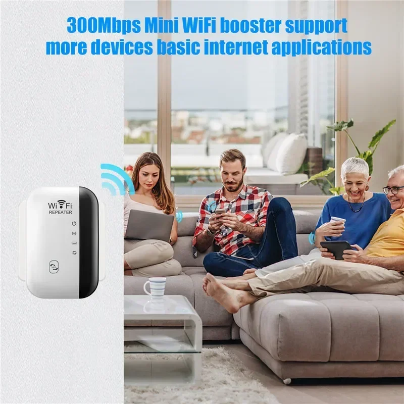 7 ไฟ Long Range Wireless Wi-Fi Repeater ตําแหน่งด่วน 300Mbps WiFi Repeater WiFi Extender Amplifier WiFi Booster