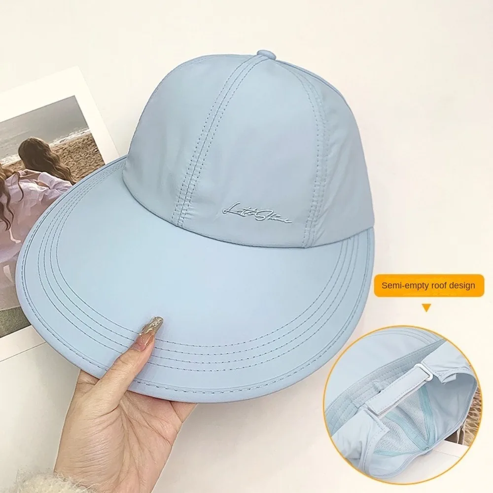 

Casual Foldable Sun Hat Breathable Adjustable Baseball Cap Quick-Drying Wide Brim Peaked Cap Outdoor Sports