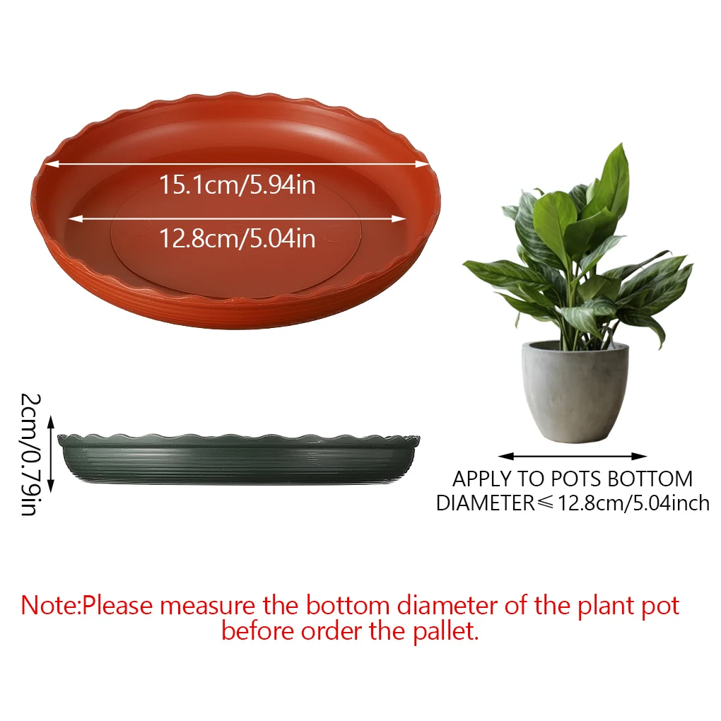 6pcs Plant Saucers Plastic Round Flower Pot Trays Washable Reusable Plans Water Drip Bases