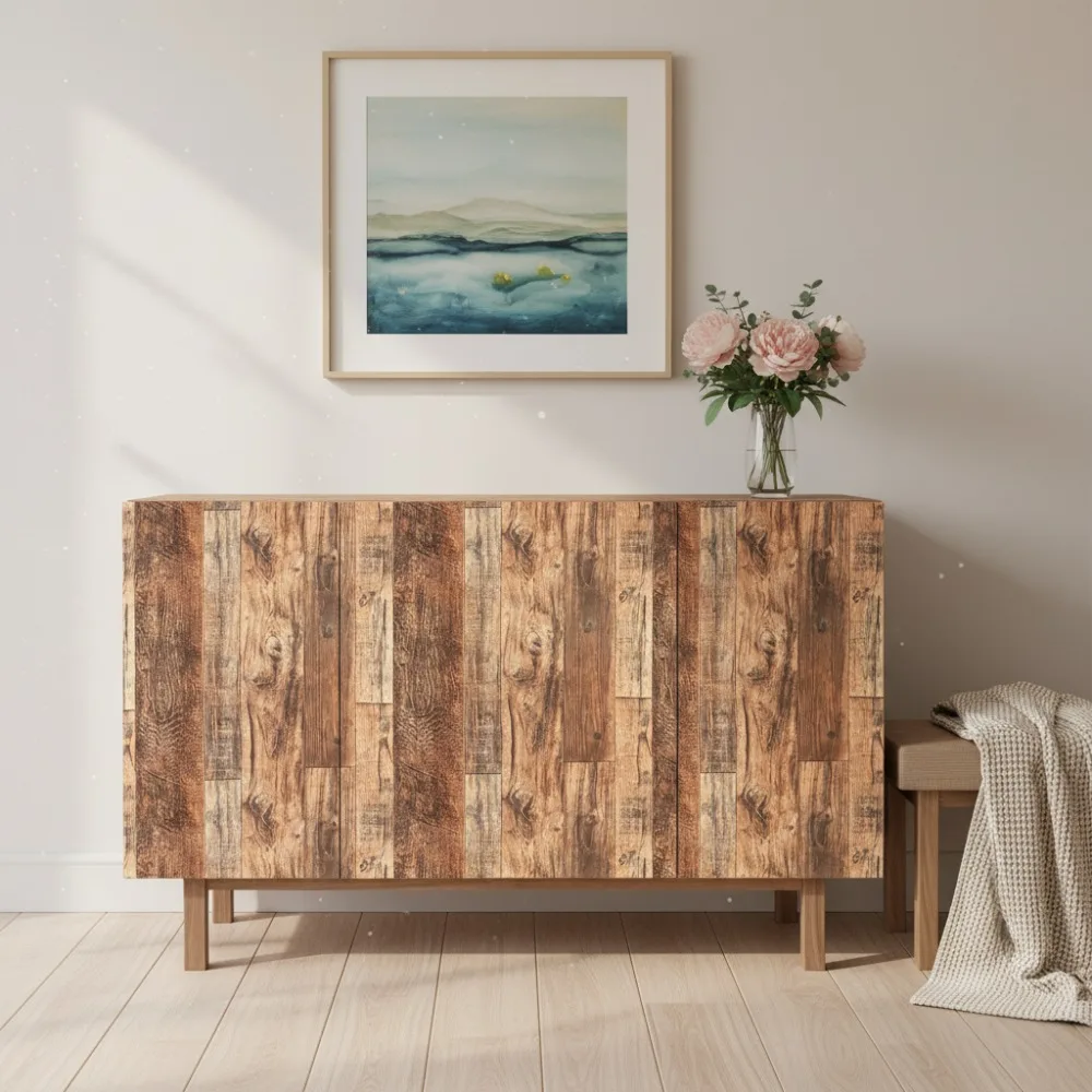 Thickened Light Oak Wood Contact Paper Waterproof Self-Adhesive Wood Grain Wallpaper for Cabinet Countertop Furniture Renovation