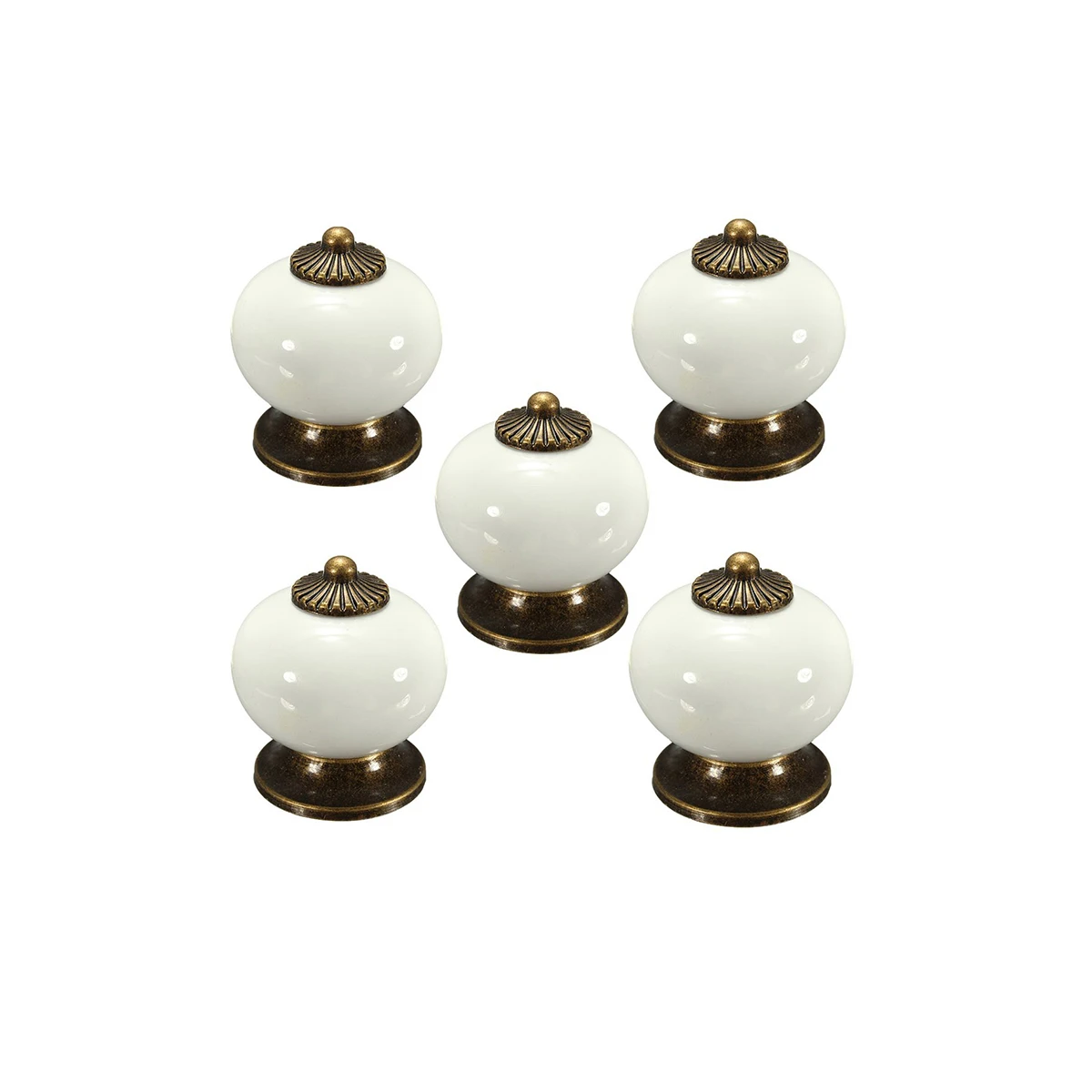 

5pcs Black Round Ceramic Door Knobs 38x38mm Durable Cabinet Pull Handles Drawer Cupboard Knobs Decorative Hardware for Storage
