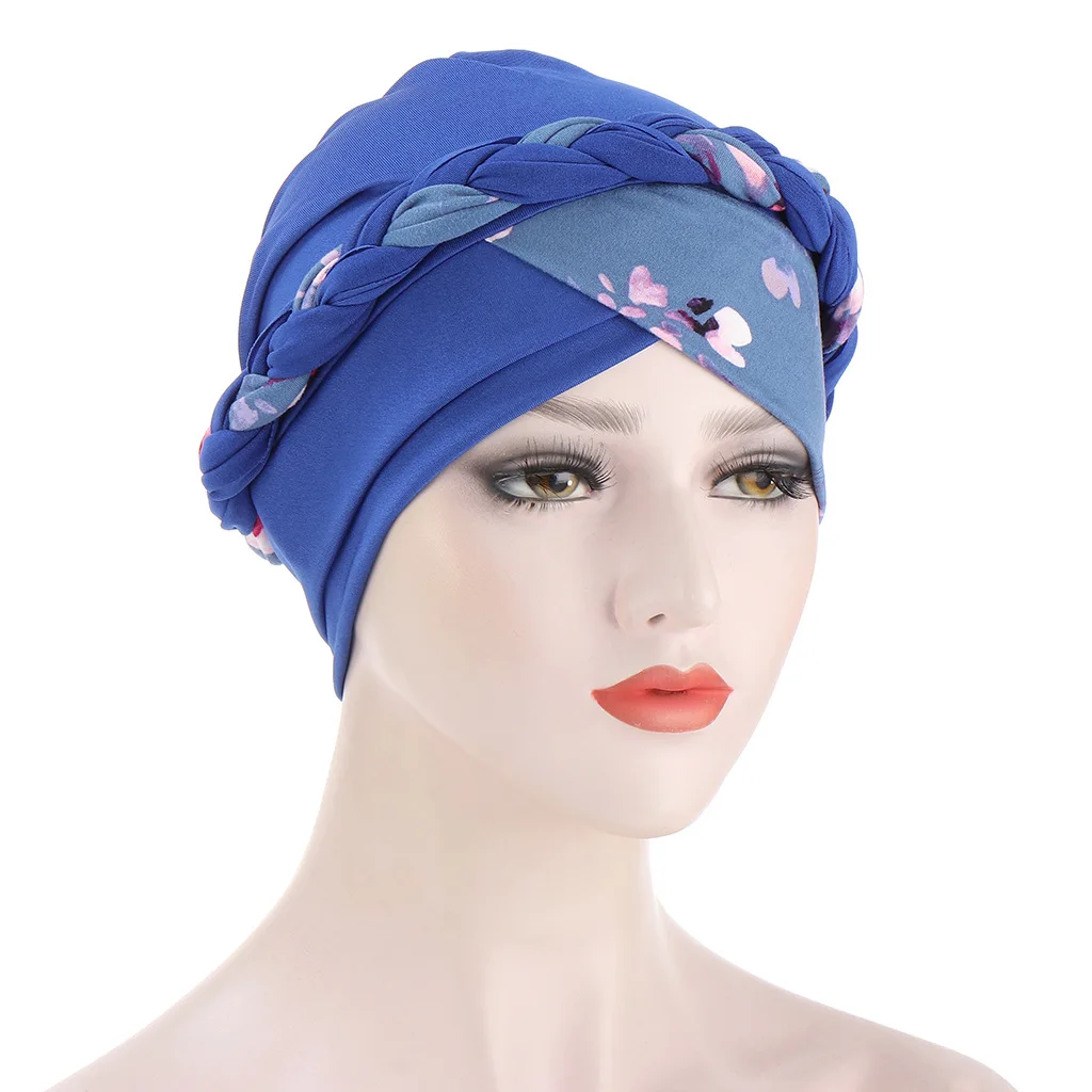 Lady Rural Girl Dots Women Bandanas Stretchy Turban Cap Female Chemotherapy Headwear Braid Hat Polyester Caps  TS015