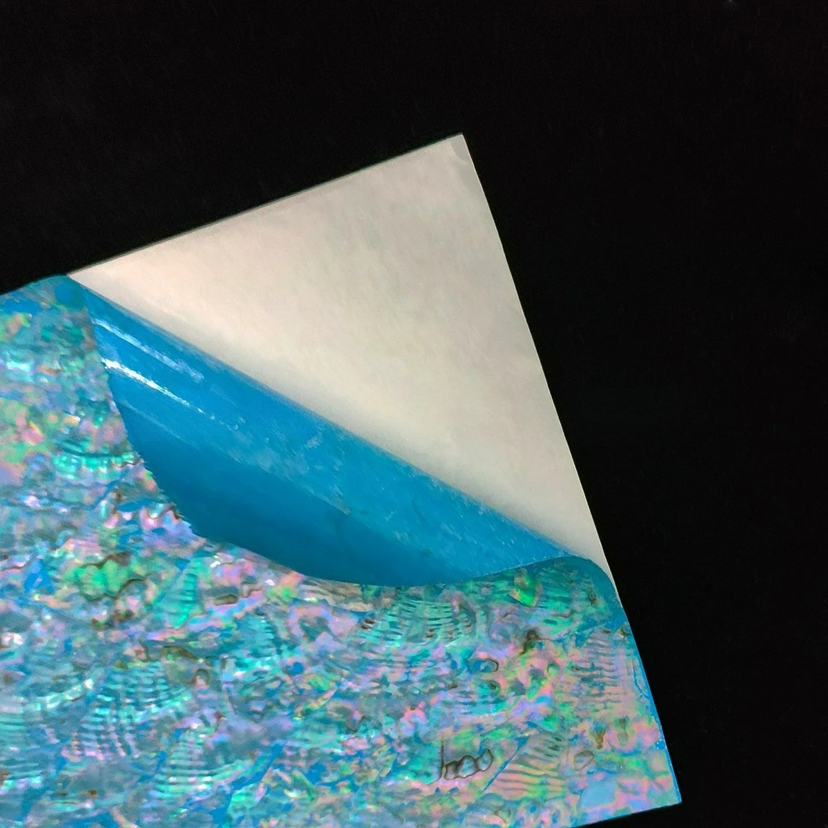 Soft Natural Abalone Shell Inlay Veneer Flexible Mother Of Pearl Paper DIY Handicraft Material Seashell Flake with Adhesive Back view 5