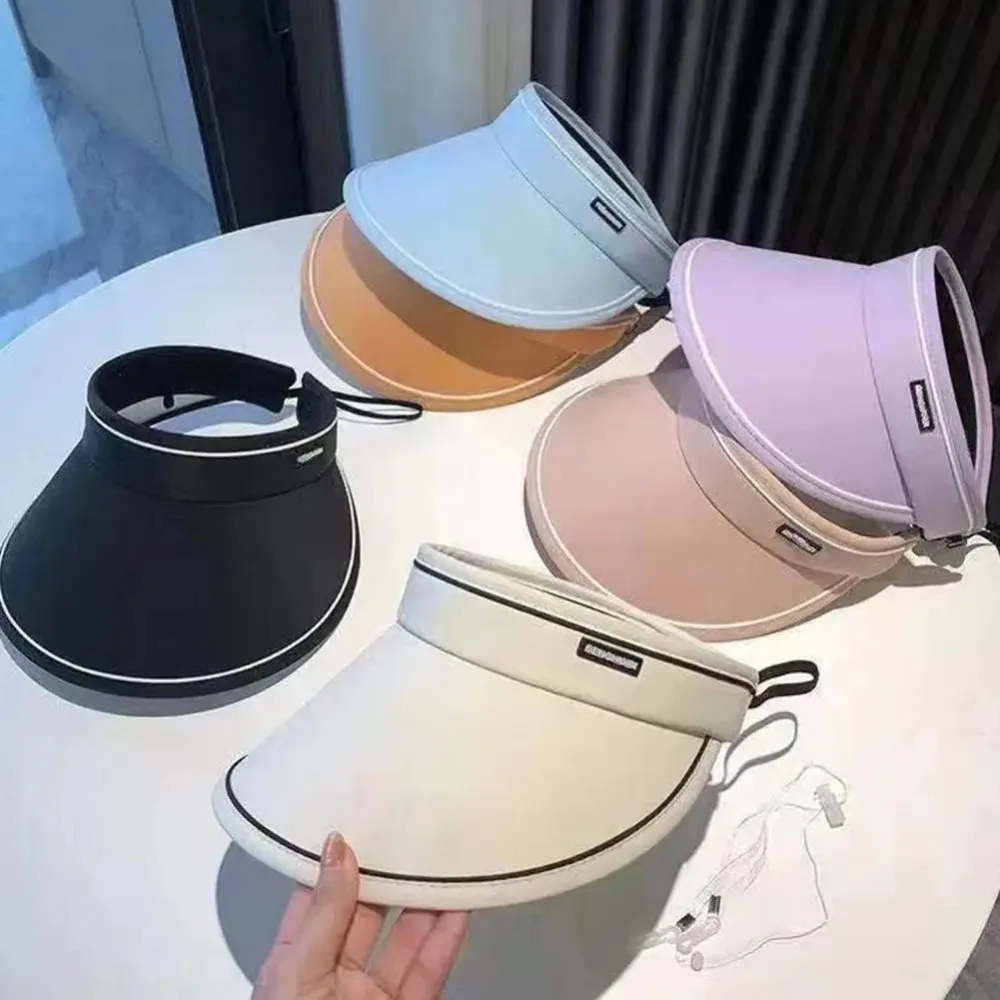 Portable Sun Hat Can Roll Large Eaves All Summer Female Hat Hollowed Cycling Out Sun Shade Beach Sun Protection Women