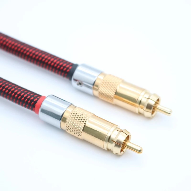 ivipQ HiFi 7N OCC+OFC RCA Audio Cable RCA Stereo Cable 2RCA to 2 RCA Male to Male Audio Cable For Home Theater HD TV Amplifiers