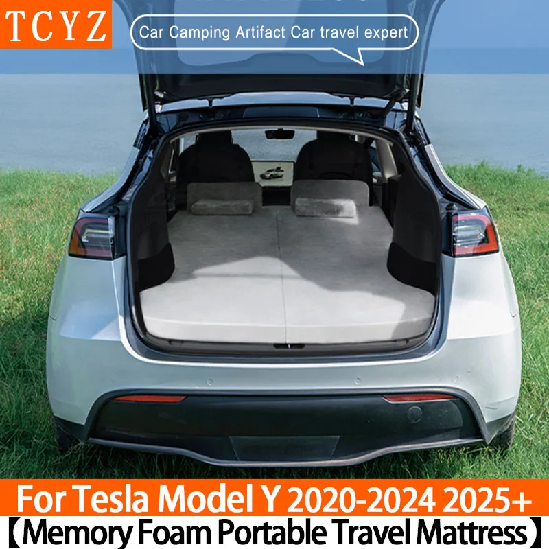 Camping Mattress For Tesla Model Y 2020-2025 2026 Juniper Memory Sponge Mattress Car Travel Bed Portable In Car Outdoor Camping