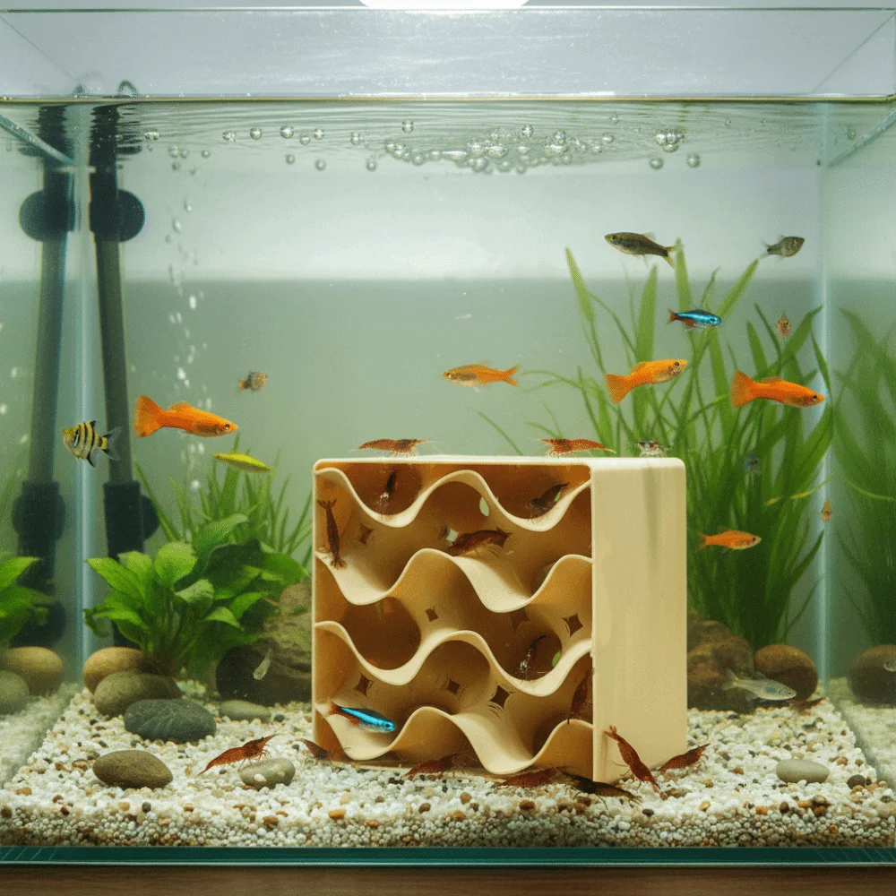 3D Printed Aquarium Cave Shelter Hollowed-out Plastic Shrimp Breeding Cave Natural Look Shrimp Hiding Place Shrimp Breeding
