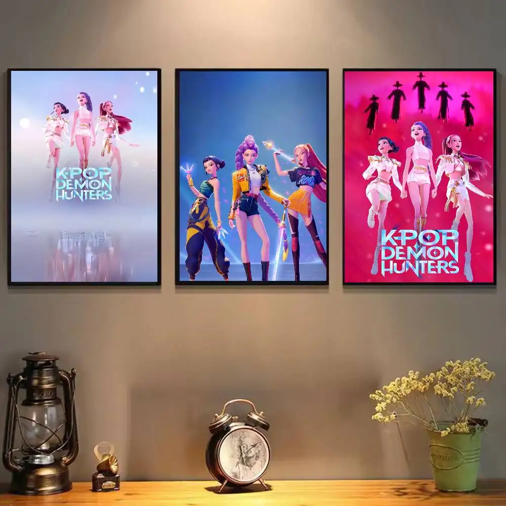 أنيمي K-Kpop شيطان الصيادين المشارك لزجة جدار الفن الطباعة مقاوم للماء غرفة المعيشة المنزلي غرفة نوم بار ديكور جمالي
