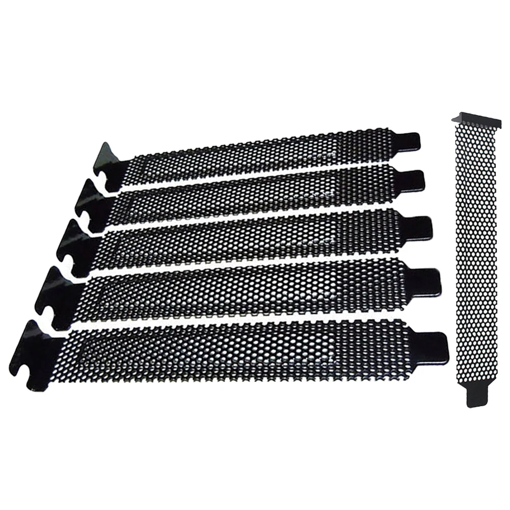 5pcs PCI Slot Cover PCI Slot Cover Filter Blanking Board Cooling Fan Dust Ventilation PC Computer Case Graphic Card And Screws