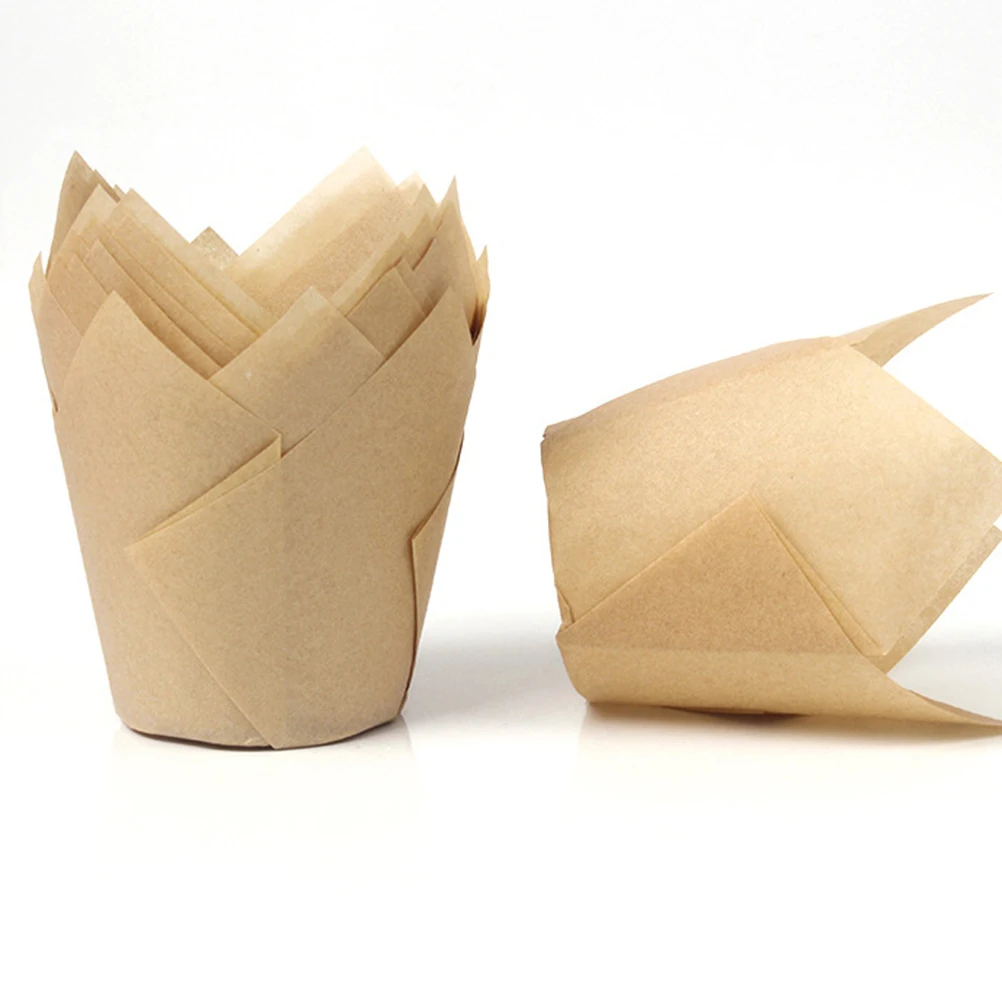 

200 Pcs Cake Cups Cupcake Liners Baking Holders Oil Proof Heat Resistant Disposable Paper Wrappers Muffin Liners Bakery Cups
