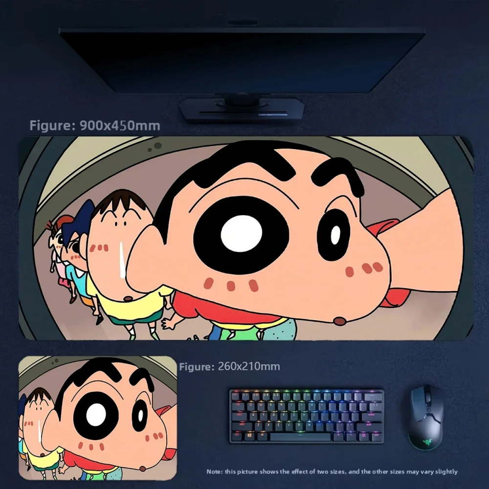Girls Animation Crayon Shin-chan and His Friends Leather Non-slip Mouse Pad New Crayon Shin-chan Flower Picking Series Table Mat