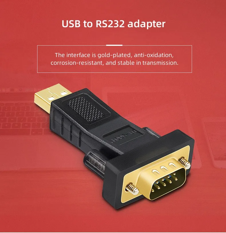 DTECH DT-5001A(GT) 금도금 인터페이스 타입 A USB2.0 to RS232 DB9 시리얼 포트 9핀 어댑터