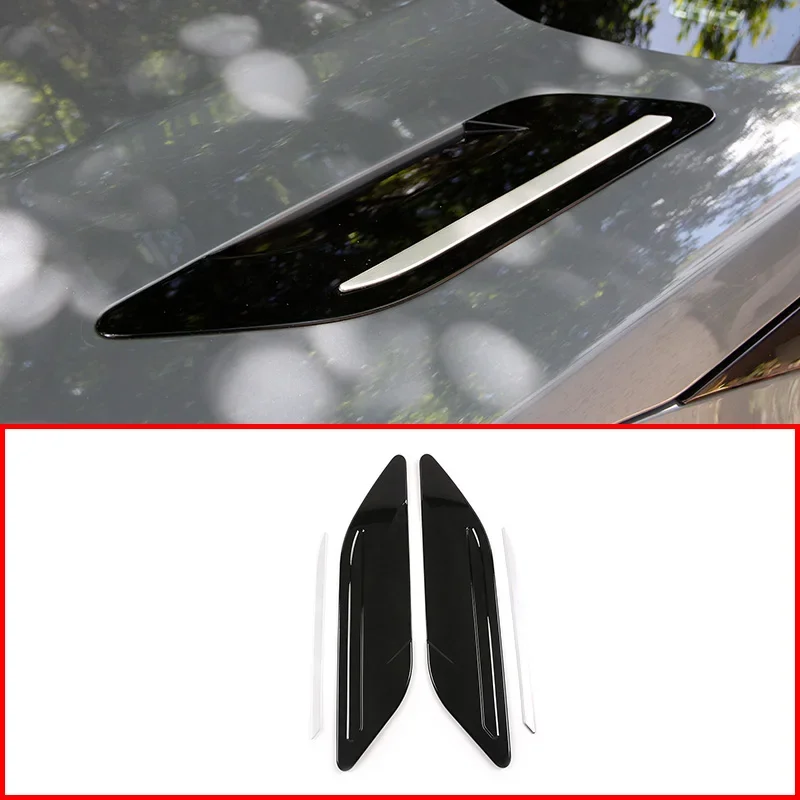 For Land Rover Range Rover Evoque (L551) 2019-2024 ABS Black Car Engine Roof Hood Air Outlet Frame Trim Sticker Car Accessories