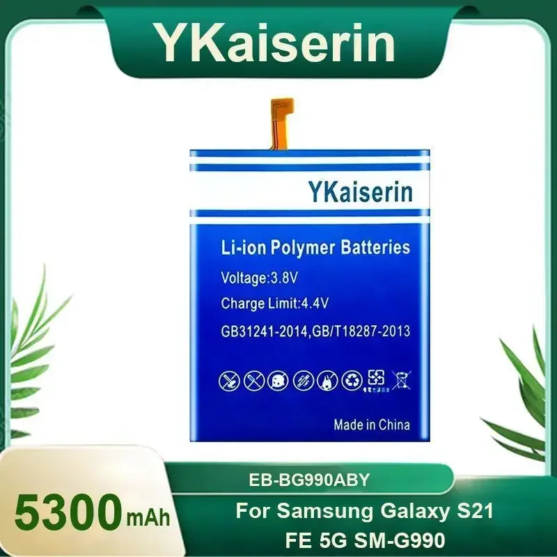 

YKaiserin 5300mAh EB-BG990ABY Replacement Battery for Samsung Galaxy S21 FE 5G SM-G990 Moile Phone Batteries Warranty Track Code