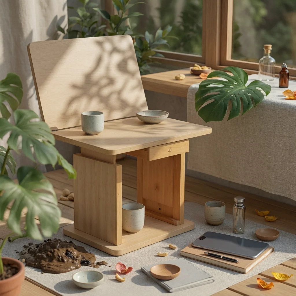 Adjustable Still Life Table Beech Wood Tilting Drawing Table Studio Furniture Rectangular Storage Drawers for Copying, Display
