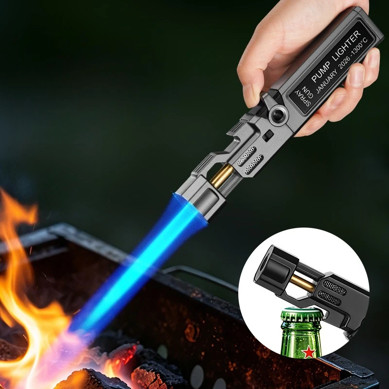 2026 Creative Bottle Opener High Temperature Welding Gun Big Power Spray Gun Gas Lighter Safety Lock Fire Switch Kitchen Igniter