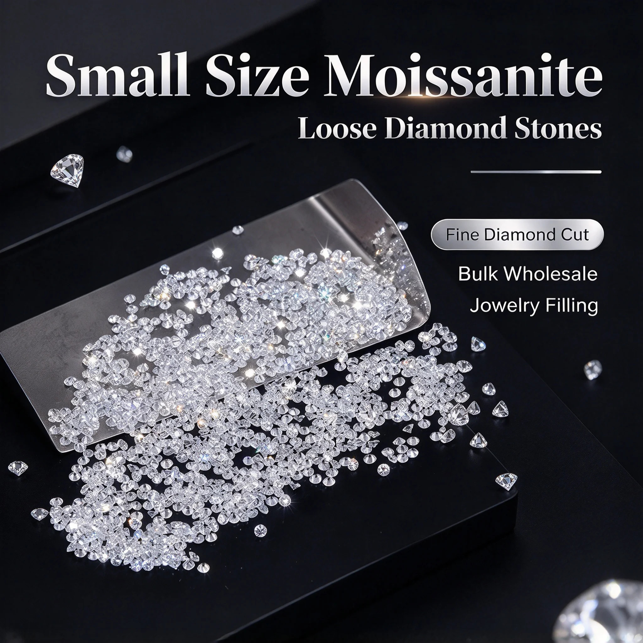 1CT White D Color Small Size Moissanite Stones 0.8mm-2.9mm Melee Lab Grown Diamonds DE Pass Diamond Tester For Jewelry Making