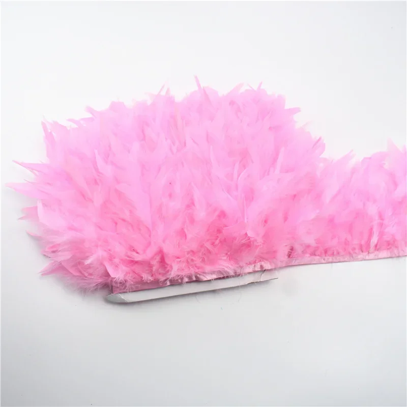 2 Yards Mintgrüne Truthahnfeder-Borte Quasten-Fransenband Federn für Bastelarbeiten Marabou-Rockborte Kleidungszubehör Dekoration – Detail 8