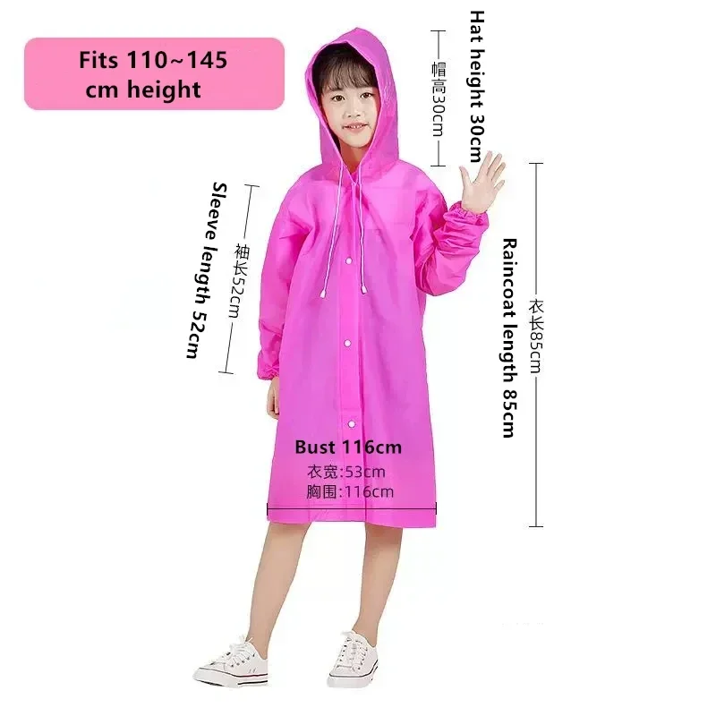 EVA Children Raincoat Thickened Waterproof Rain Coat Kids Clear Transparent Tour Waterproof Rainwear Student travel Rain Poncho