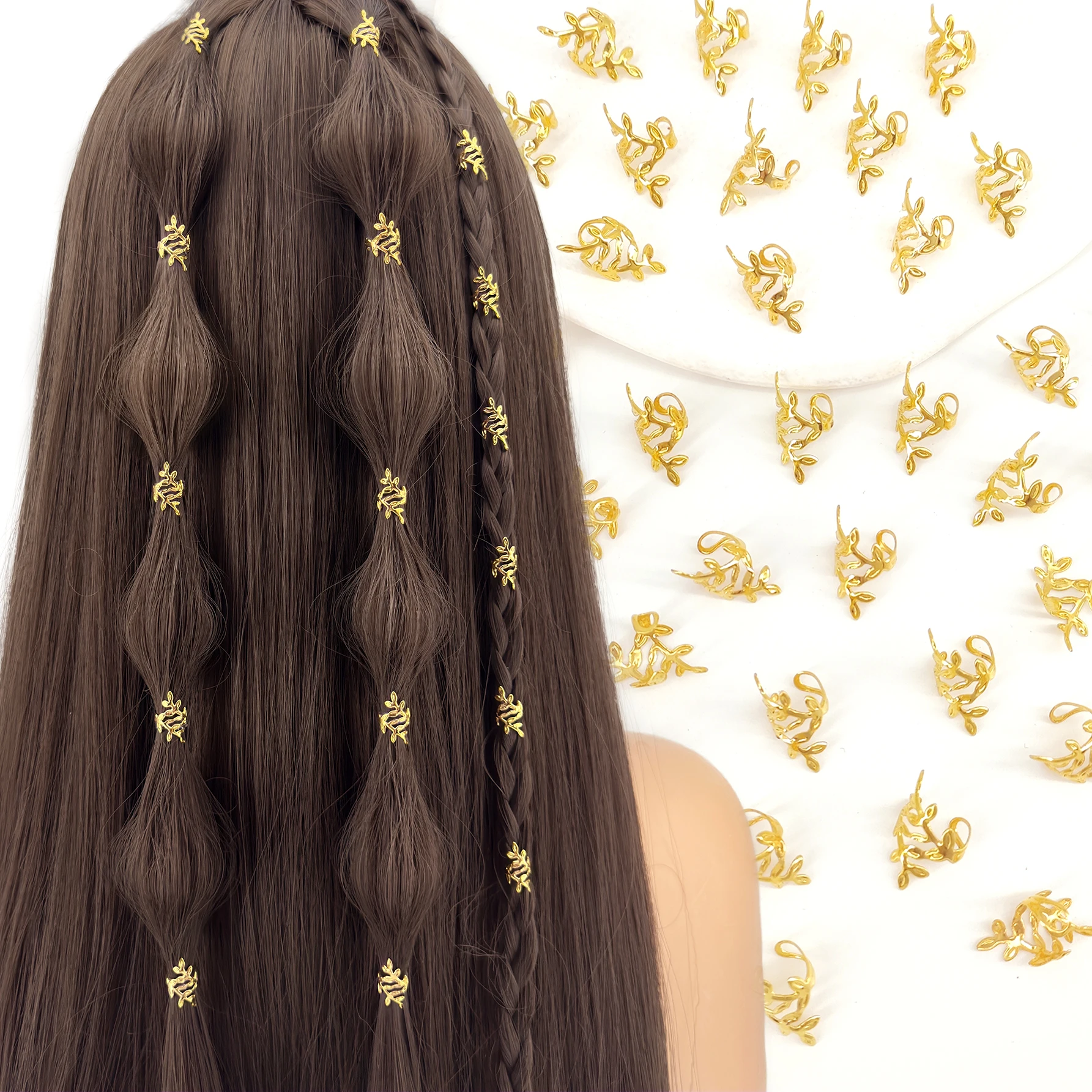 40個入り 葡萄の葉型 合金 ヘアブレイドリング ヴィンテー - Vintage Fashion Rings のレビューと価格